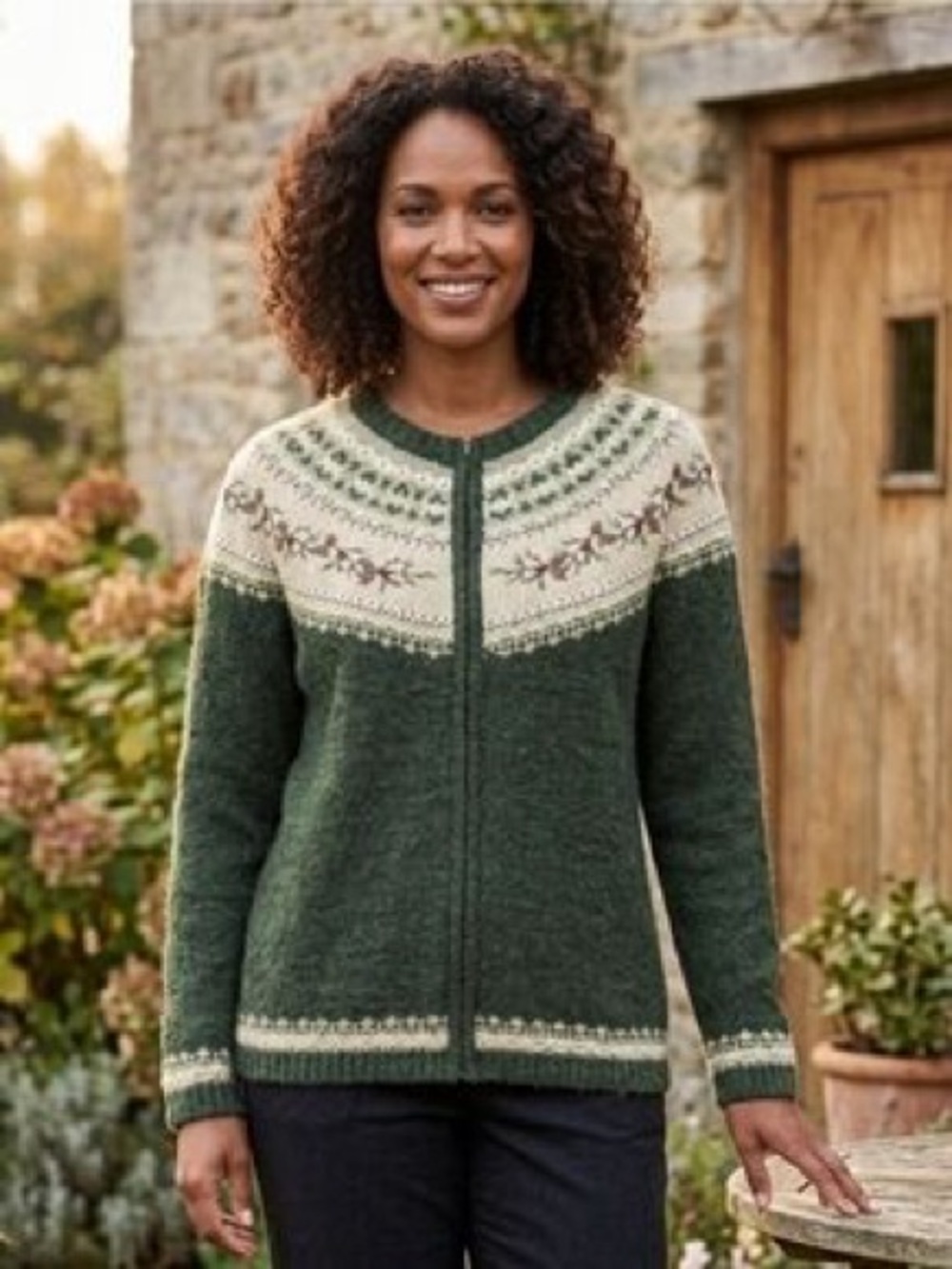 Croft & Barrow Green Cream Festive Holiday Knit Sweater Size 1X NWT Grandma